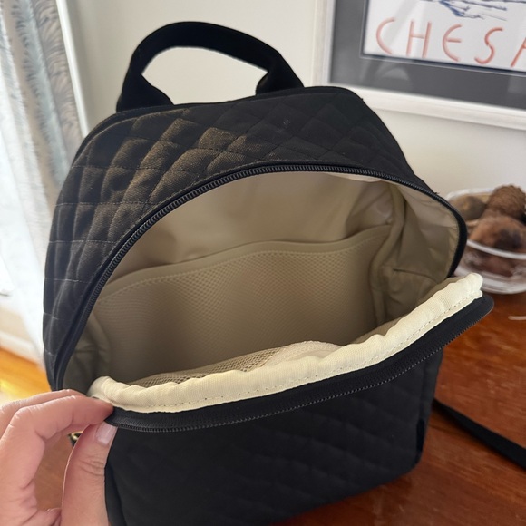 Quilted Black Women's Backpack with Gold Hardware (Size Medium) - Picture 2 of 5